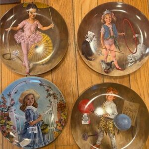 Vintage Decorative Collector Plates - Girl Portraits in Pastel Colors
